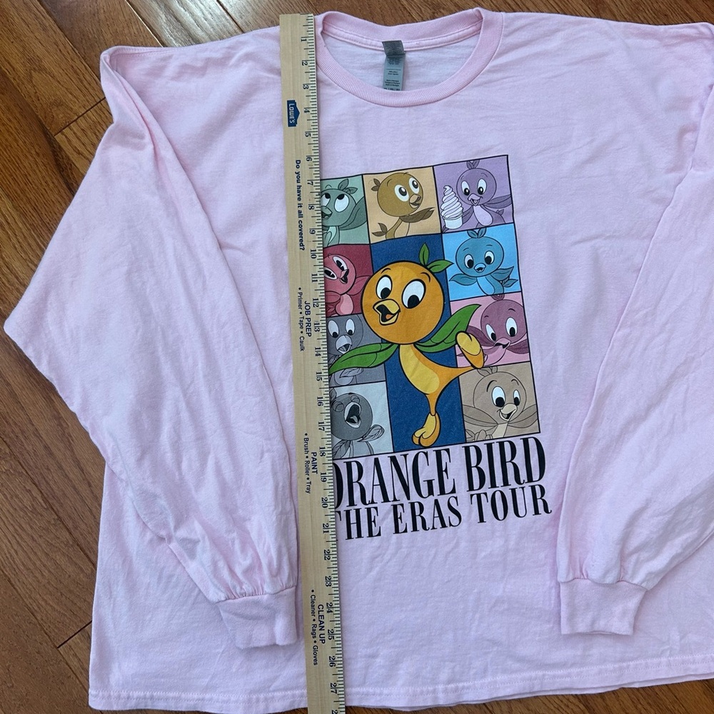 Pink long sleeve t shirt, Orange Bird Eras Tour, size 2XL - Picture 4 of 7